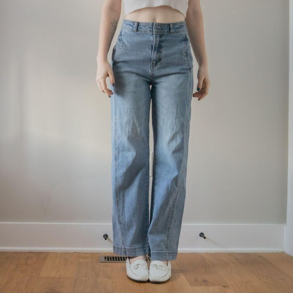 Habitual High Rise Ankle Barrel Leg Light Blue Wash denim Women's Jeans
